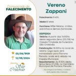 Nota de falecimento: Vereno Zappani
