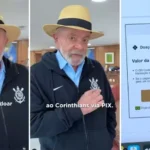 Lula faz doação ao estádio do Corinthians e diz que o governo não vai taxar Pix