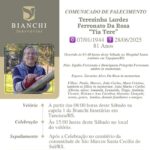 Nota de falecimento: Terezinha Lurdes Ferronato Da Rosa – “Tia Têre”