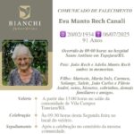 Nota de falecimento: Eva Manto Rech Canali