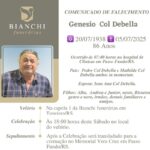 Nota de falecimento: Genésio Col’Debella