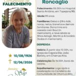 Nota de Falecimento: Irma Lang Roncaglio